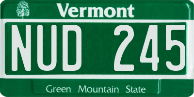 VT license plate NUD245