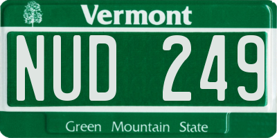 VT license plate NUD249