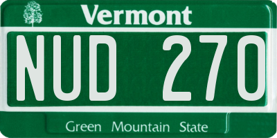 VT license plate NUD270