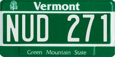 VT license plate NUD271