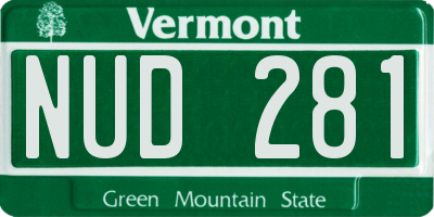 VT license plate NUD281