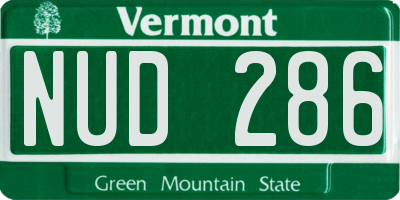 VT license plate NUD286