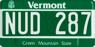 VT license plate NUD287