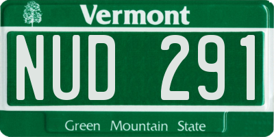VT license plate NUD291