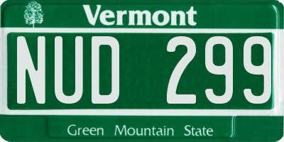 VT license plate NUD299
