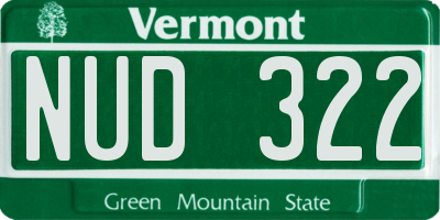 VT license plate NUD322