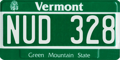 VT license plate NUD328