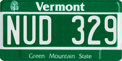 VT license plate NUD329