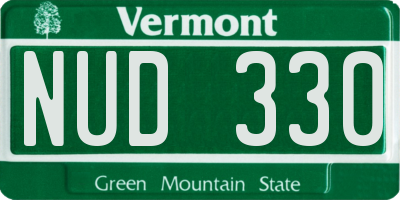 VT license plate NUD330
