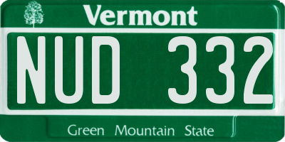VT license plate NUD332