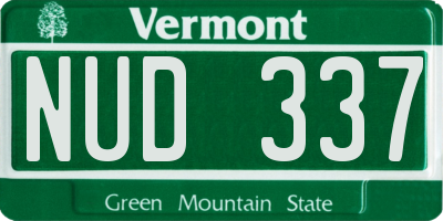 VT license plate NUD337