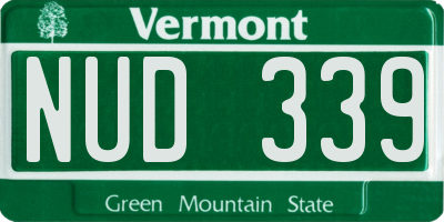 VT license plate NUD339