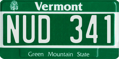 VT license plate NUD341