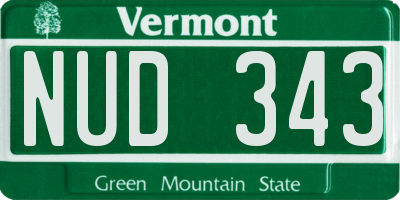 VT license plate NUD343