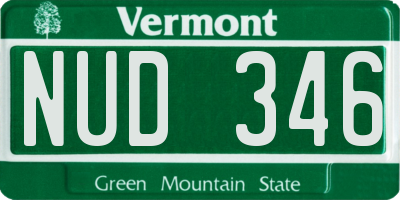 VT license plate NUD346