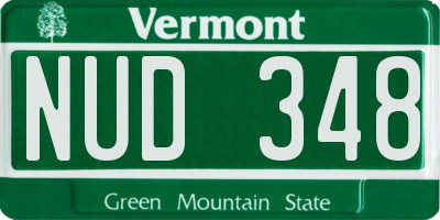 VT license plate NUD348