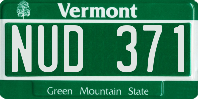 VT license plate NUD371