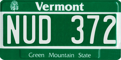 VT license plate NUD372