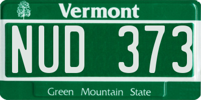VT license plate NUD373