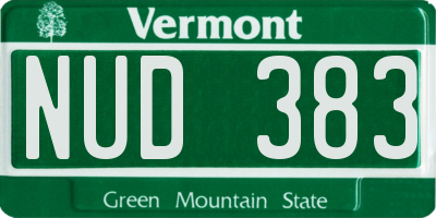 VT license plate NUD383