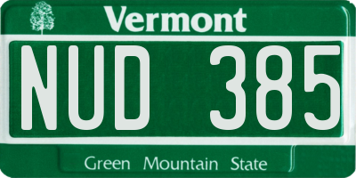 VT license plate NUD385