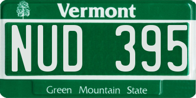 VT license plate NUD395