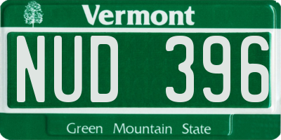 VT license plate NUD396
