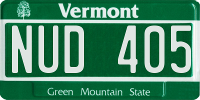 VT license plate NUD405