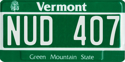 VT license plate NUD407