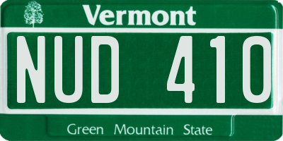 VT license plate NUD410
