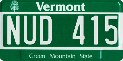 VT license plate NUD415