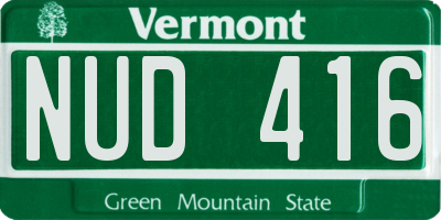 VT license plate NUD416
