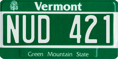 VT license plate NUD421