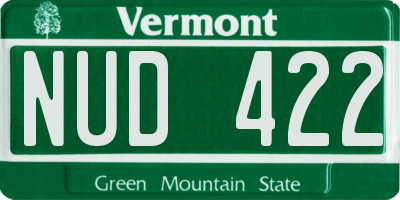 VT license plate NUD422
