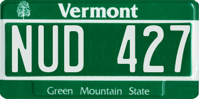 VT license plate NUD427