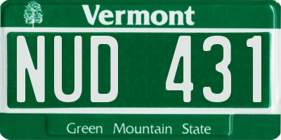 VT license plate NUD431