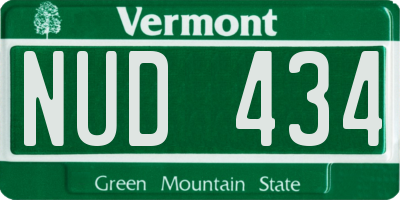 VT license plate NUD434