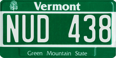 VT license plate NUD438
