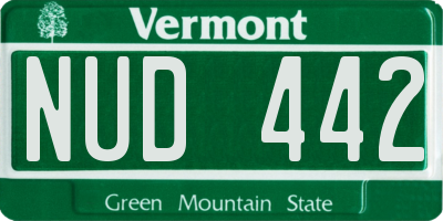 VT license plate NUD442