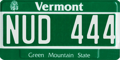 VT license plate NUD444