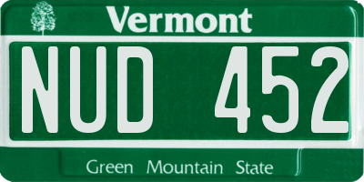 VT license plate NUD452