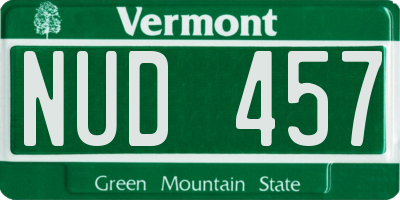 VT license plate NUD457