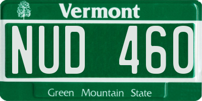 VT license plate NUD460