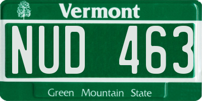 VT license plate NUD463