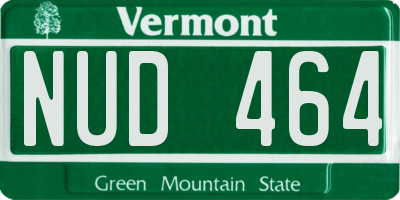 VT license plate NUD464