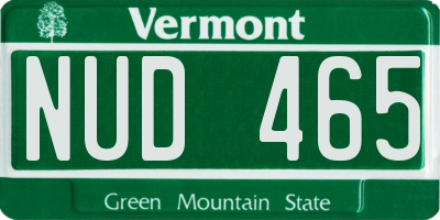 VT license plate NUD465
