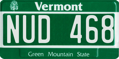 VT license plate NUD468