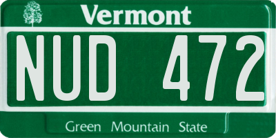 VT license plate NUD472