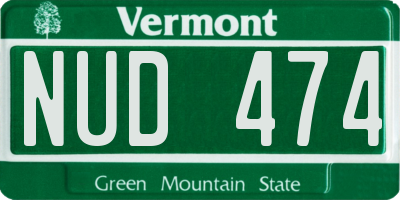 VT license plate NUD474