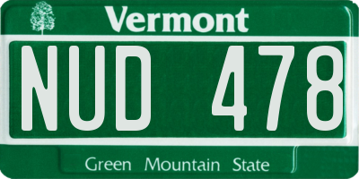 VT license plate NUD478